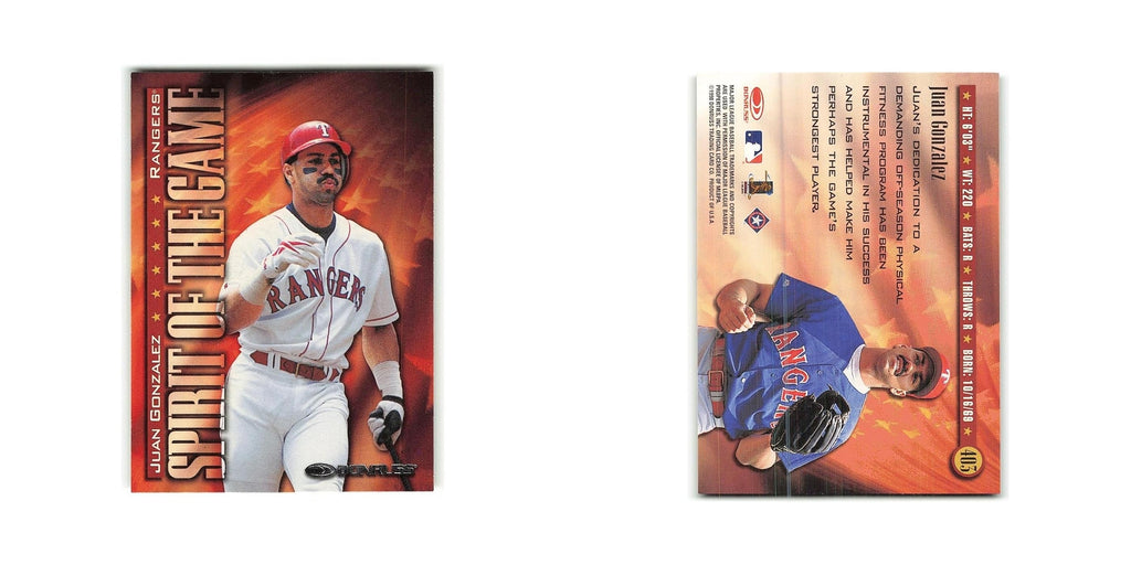 Juan Gonzalez 1998 Donruss #403 Texas Rangers Baseball Card NM