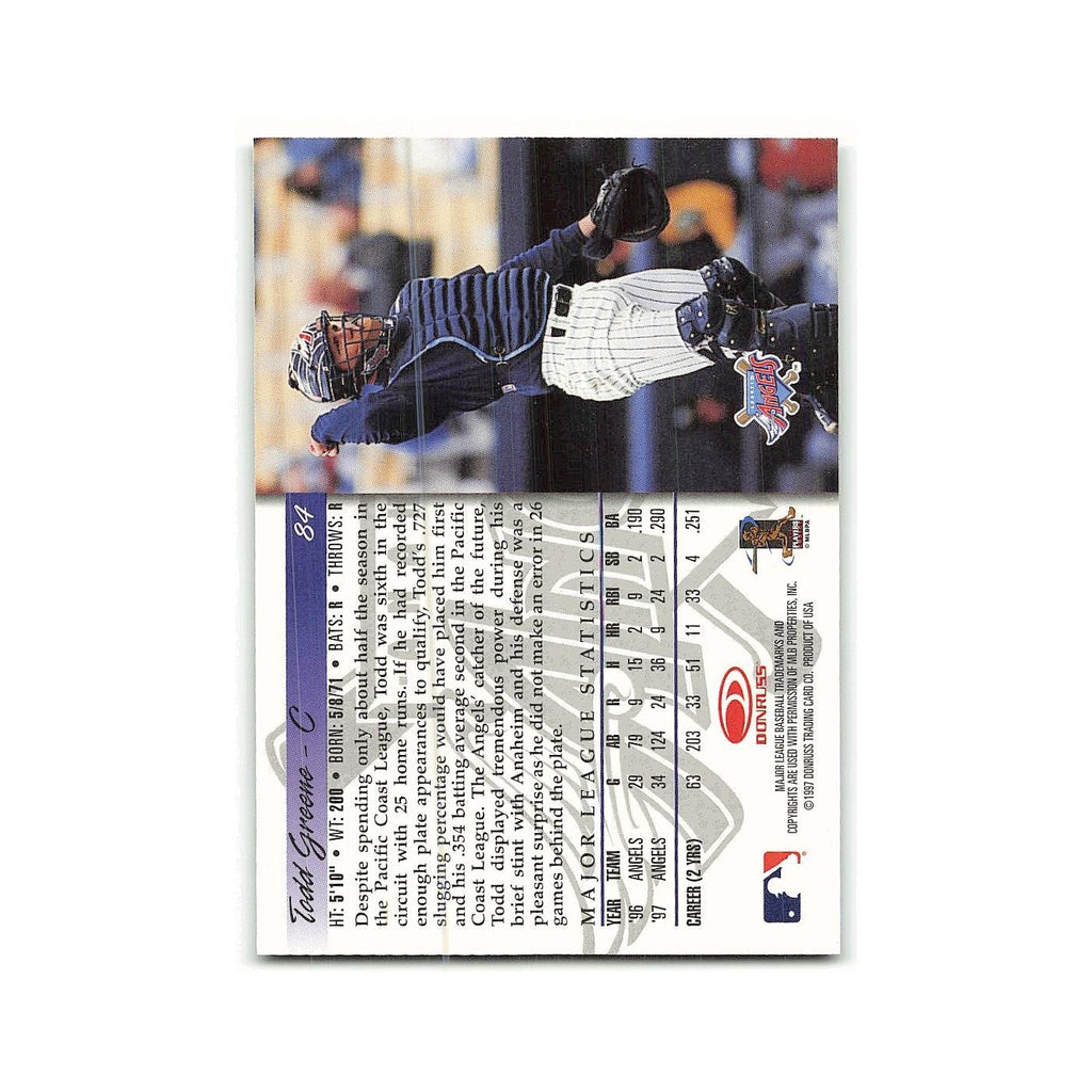Todd Greene Rookie 1998 Donruss #84 Anaheim Angels Baseball Card NM