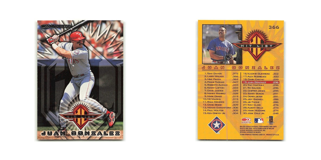 Juan Gonzalez 1998 Donruss #366 Texas Rangers Baseball Card NM