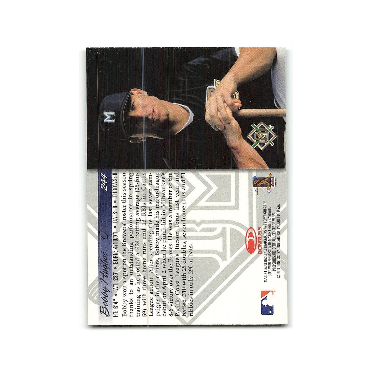 Bobby Hughes Rookie 1998 Donruss #244 Milwaukee Brewers Baseball Card NM