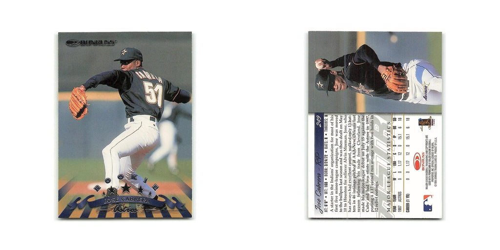 Jose Cabrera Rookie 1998 Donruss #249 Houston Astros Baseball Card NM
