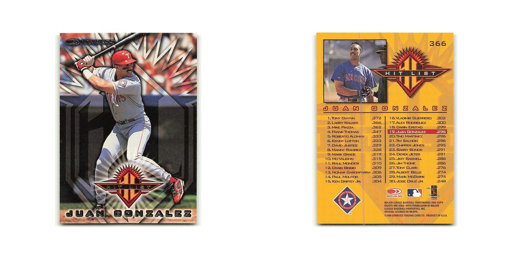 Juan Gonzalez 1998 Donruss #366 Texas Rangers Baseball Card NM