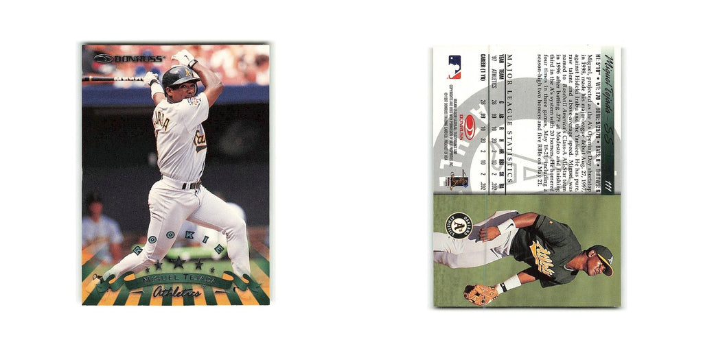 Miguel Tejada Rookie 1998 Donruss #111 Oakland Athletics Baseball Card NM
