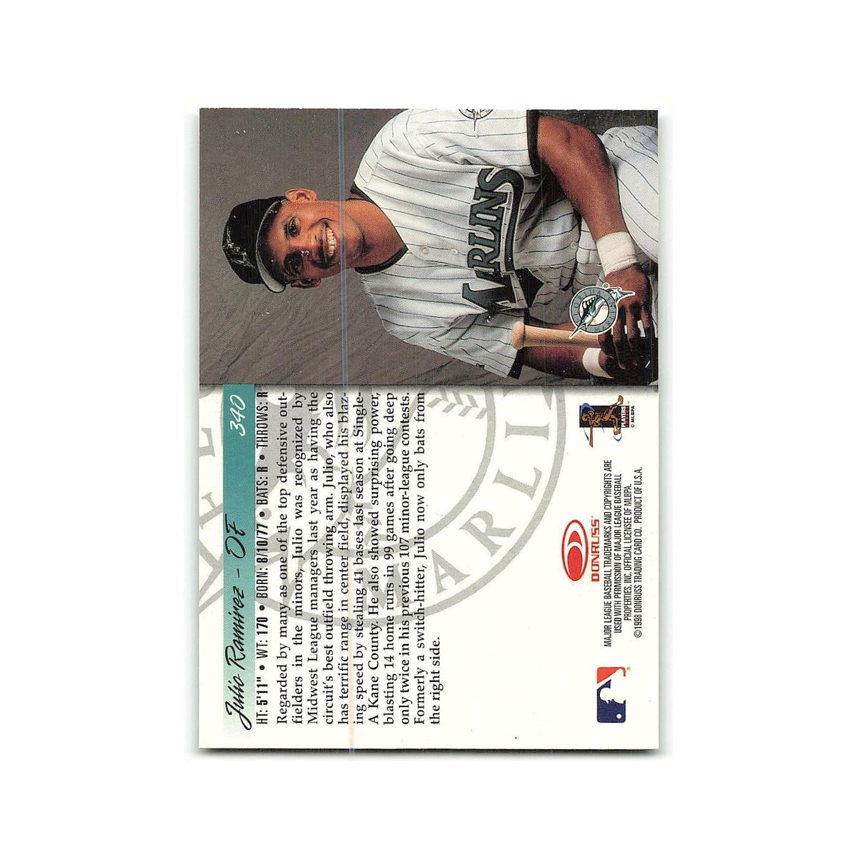 Julio Ramirez Rookie 1998 Donruss #340 Florida Marlins Baseball Card NM