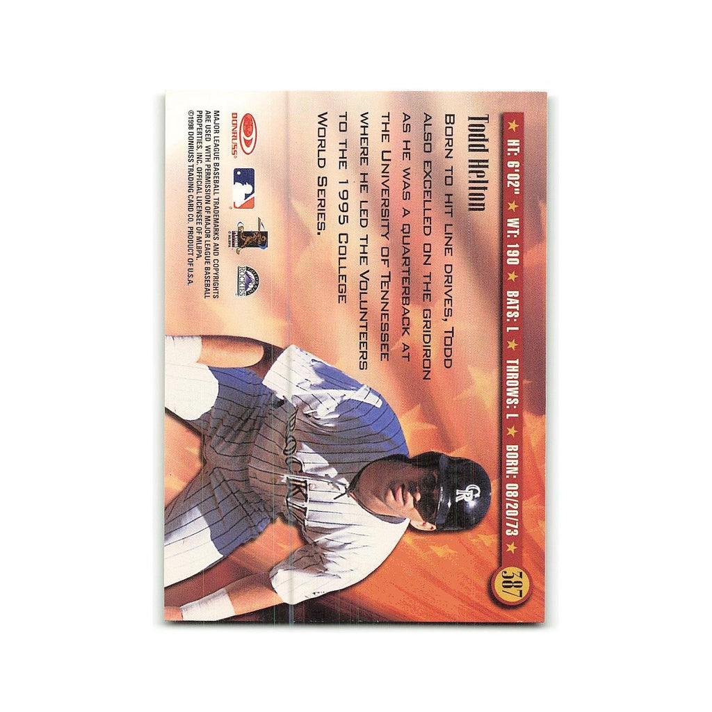 Todd Helton 1998 Donruss #587 Colorado Rockies Baseball Card NM