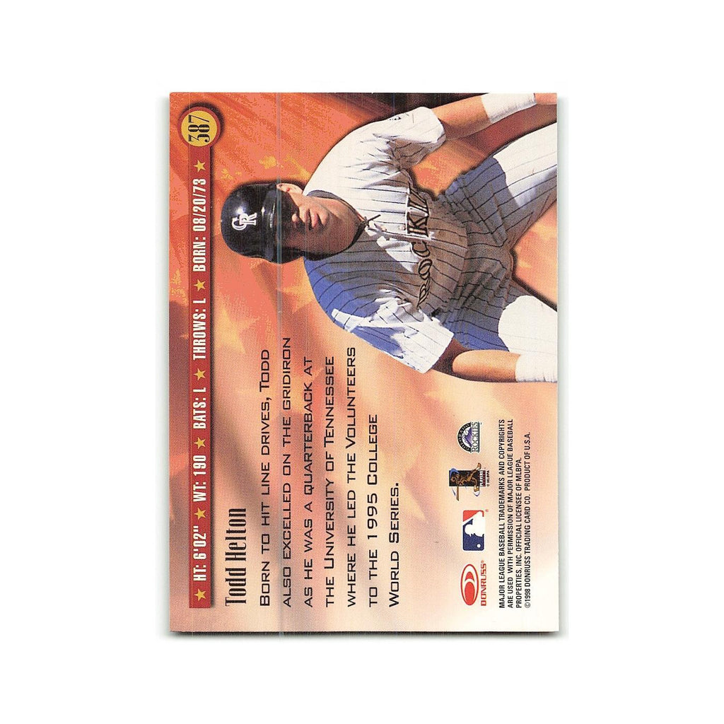 Todd Helton 1998 Donruss #387 Colorado Rockies Baseball Card NM