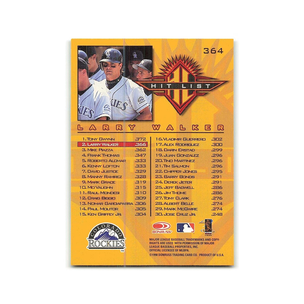 Larry Walker 1998 Donruss #364 Colorado Rockies Baseball Card NM