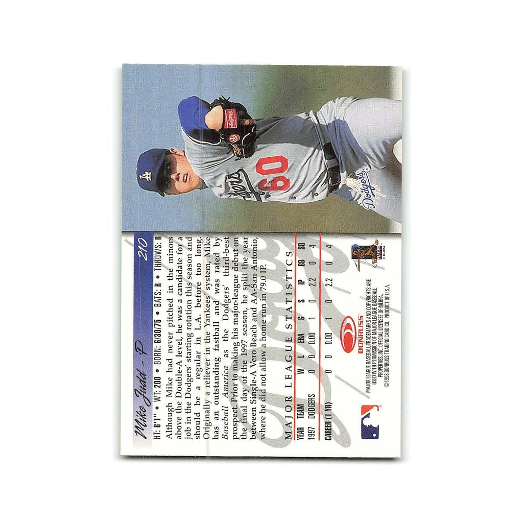 Mike Judd Rookie 1998 Donruss #210 Los Angeles Dodgers Baseball Card NM