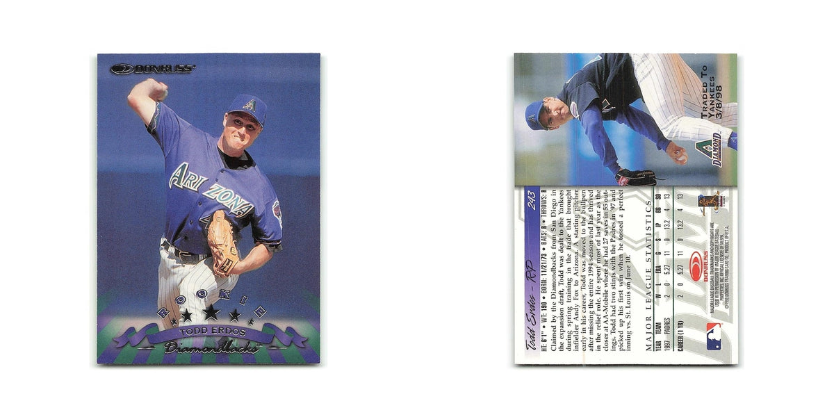 Todd Erdos Rookie 1998 Donruss #243 Arizona Diamondbacks Baseball Card NM