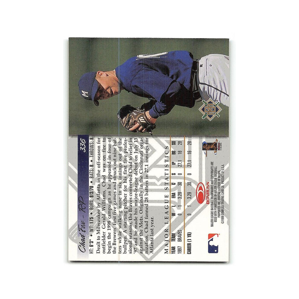 Chad Fox Rookie 1998 Donruss #336 Milwaukee Brewers Baseball Card NM