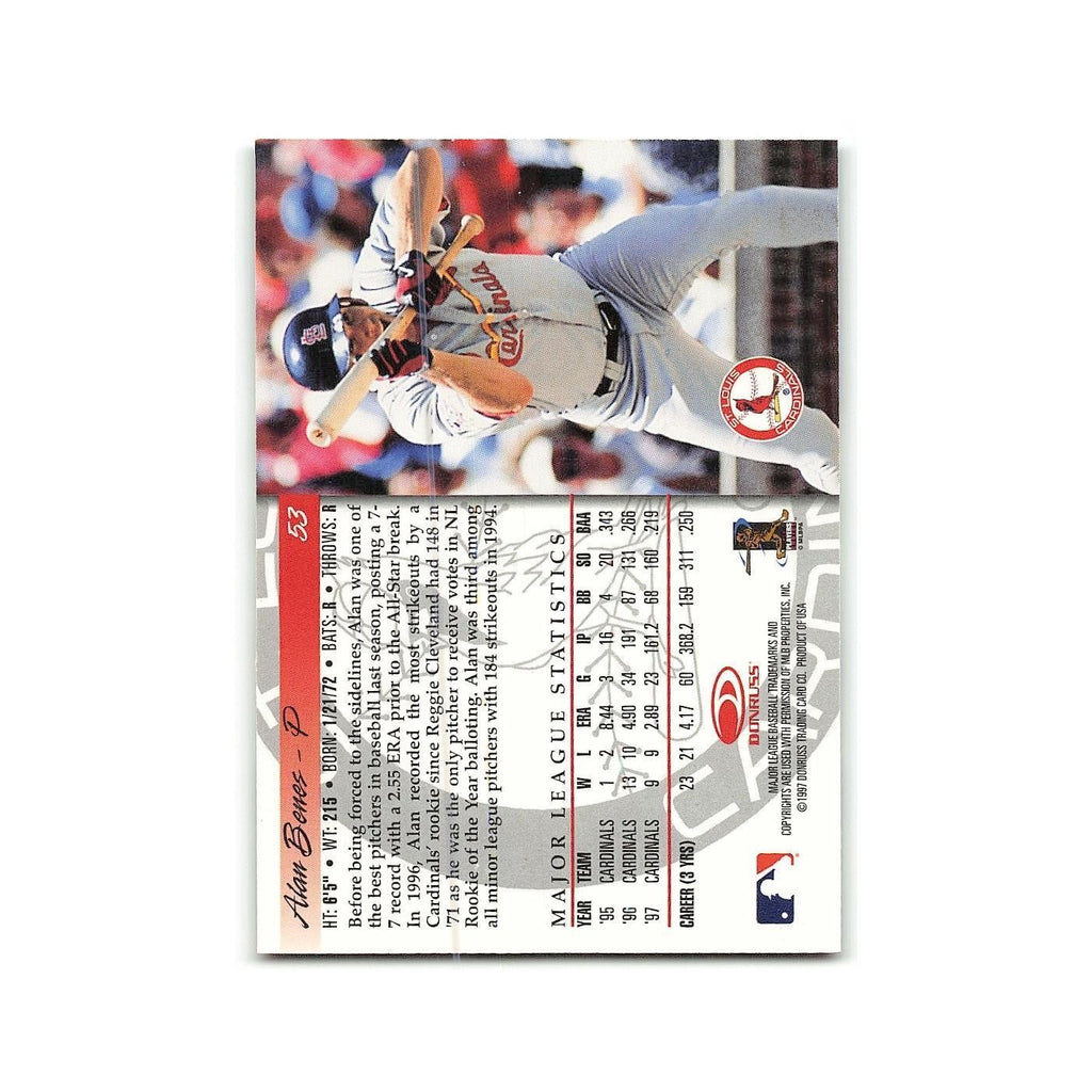Alan Benes 1998 Donruss #53 St. Louis Cardinals Baseball Card NM