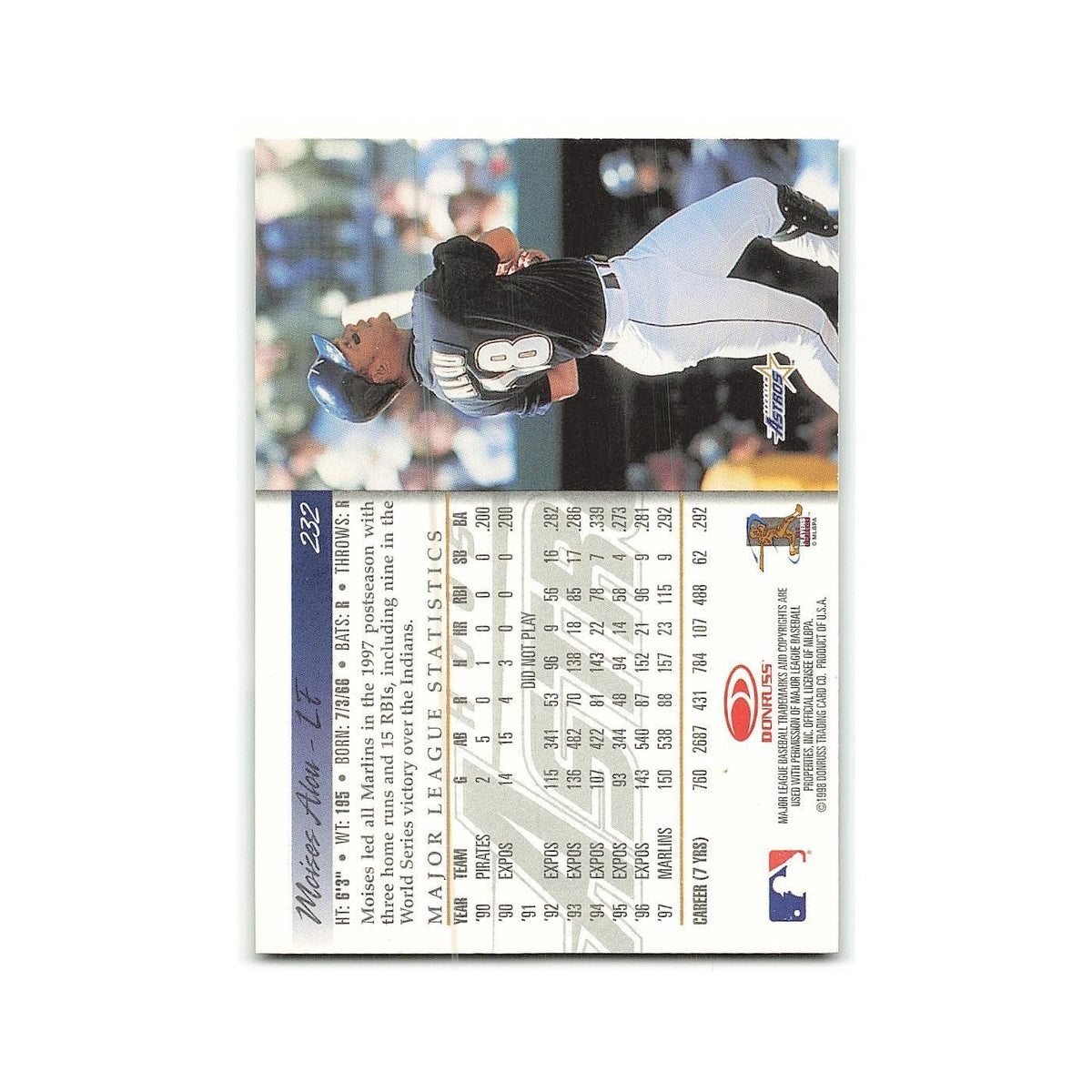 Moises Alou 1998 Donruss #232 Houston Astros Baseball Card NM