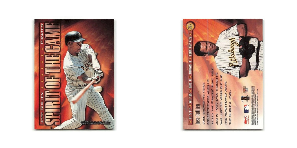 Jose Guillen 1998 Donruss #392 Pittsburgh Pirates Baseball Card NM