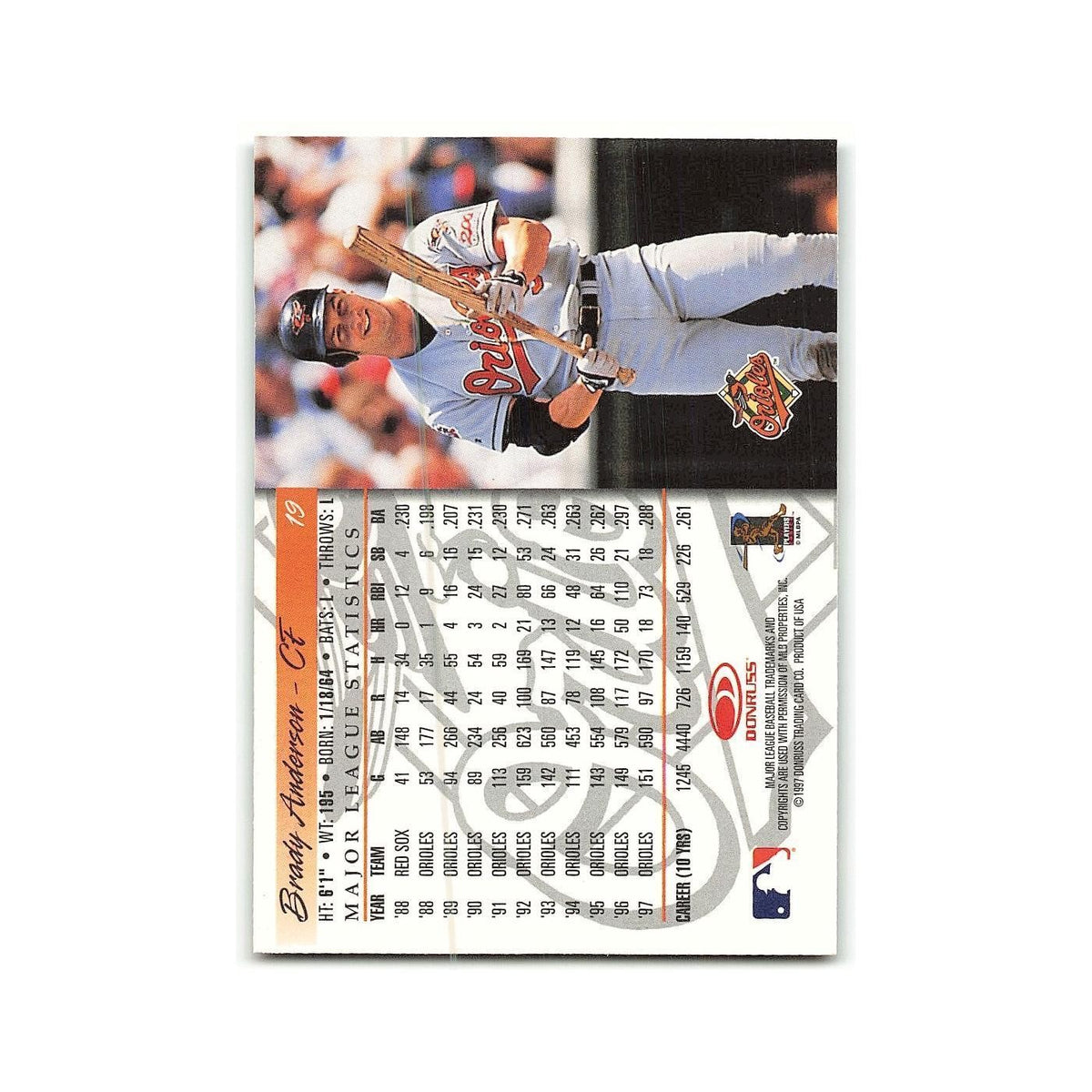 Brady Anderson 1998 Donruss #19 Baltimore Orioles Baseball Card NM