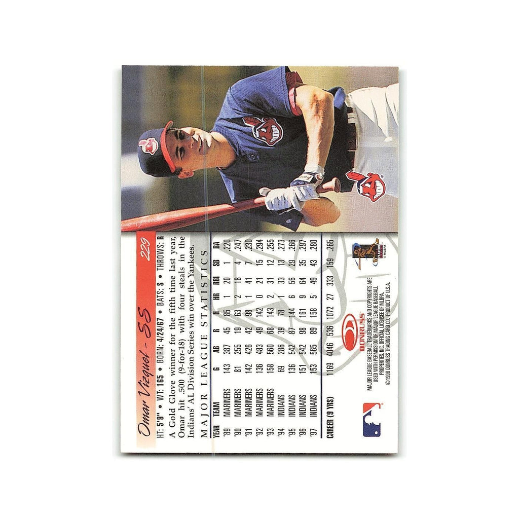 Omar Vizquel 1998 Donruss #229 Cleveland Indians Baseball Card NM