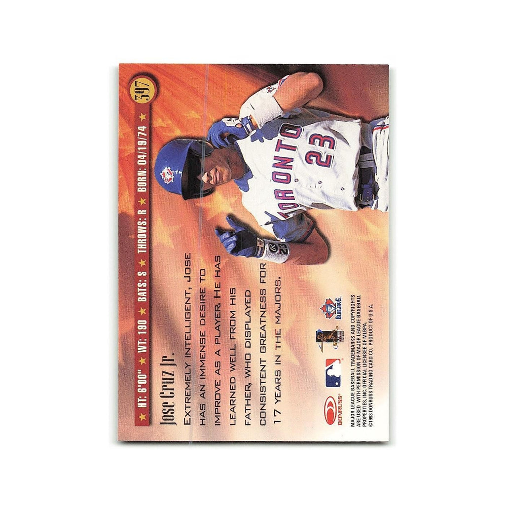 Jose Cruz Jr 1998 Donruss #597 Toronto Blue Jays Baseball Card NM