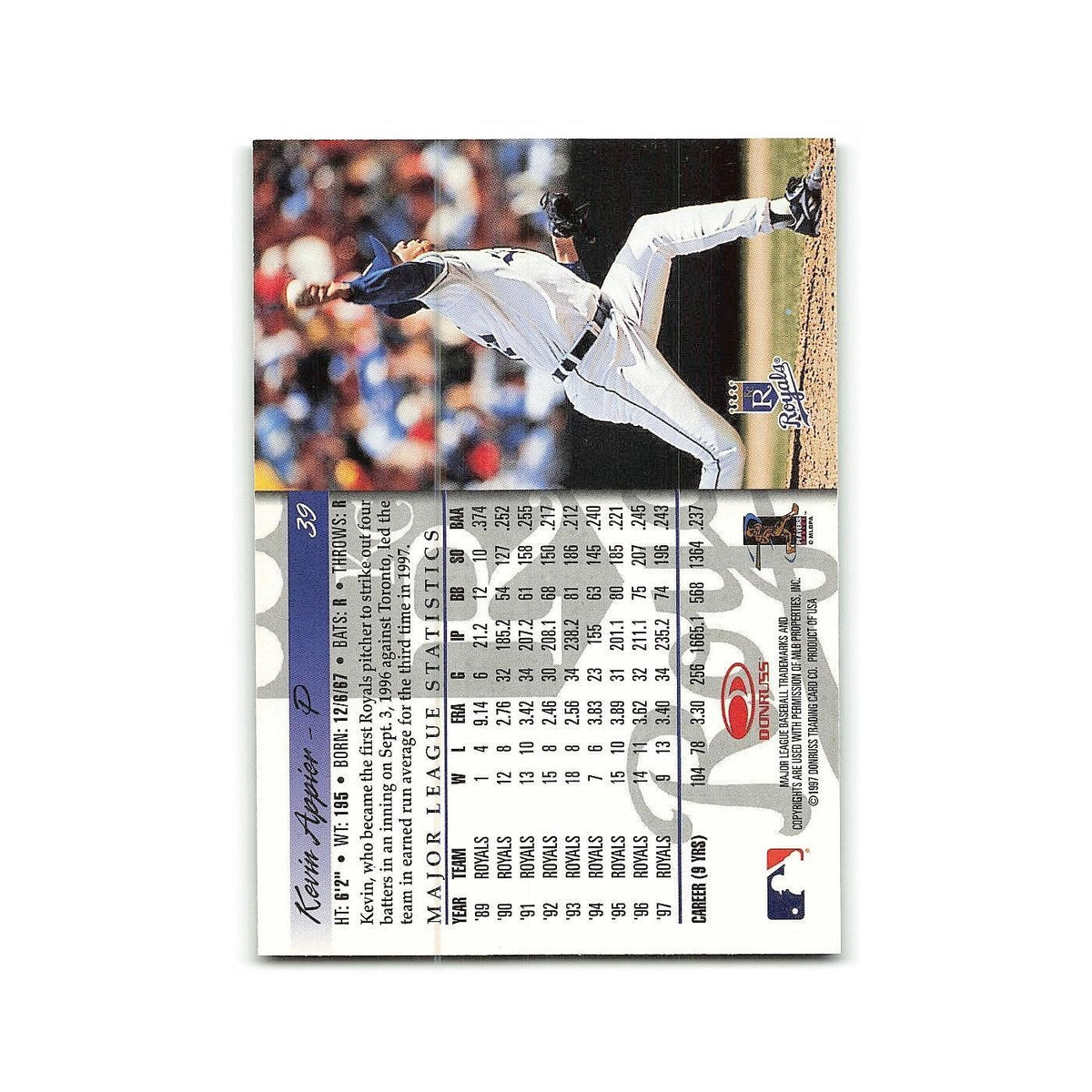 Kevin Appier 1998 Donruss #39 Kansas City Royals Baseball Card NM