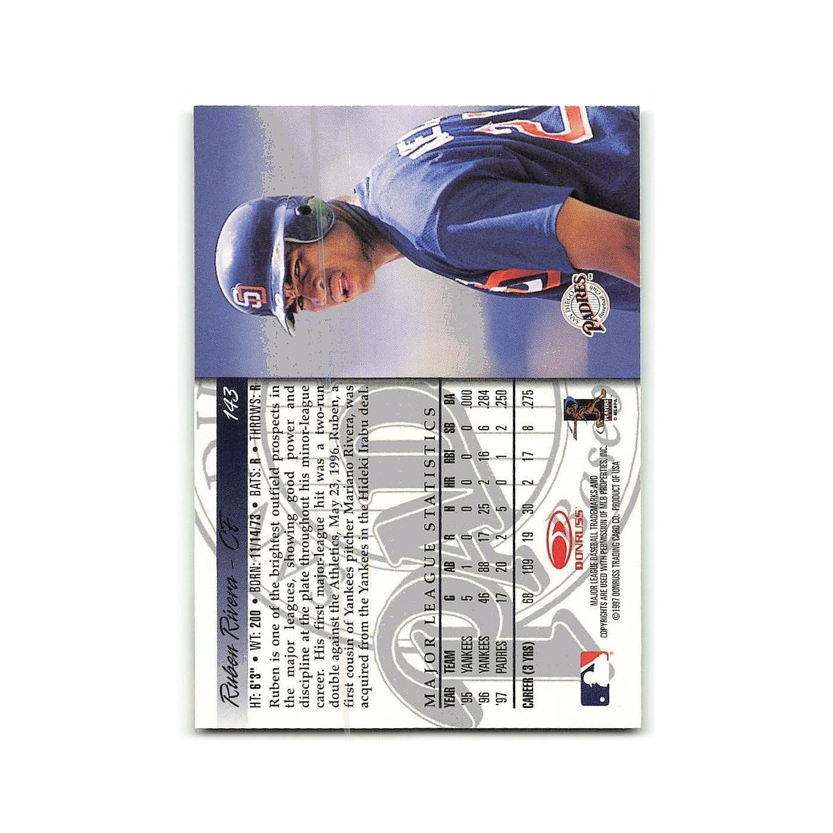 Ruben Rivera 1998 Donruss #143 San Diego Padres Baseball Card NM