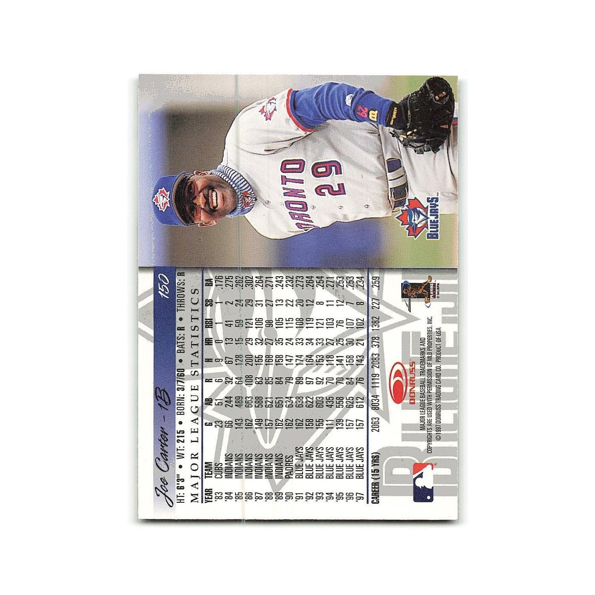 Joe Carter 1998 Donruss #150 Toronto Blue Jays Baseball Card NM