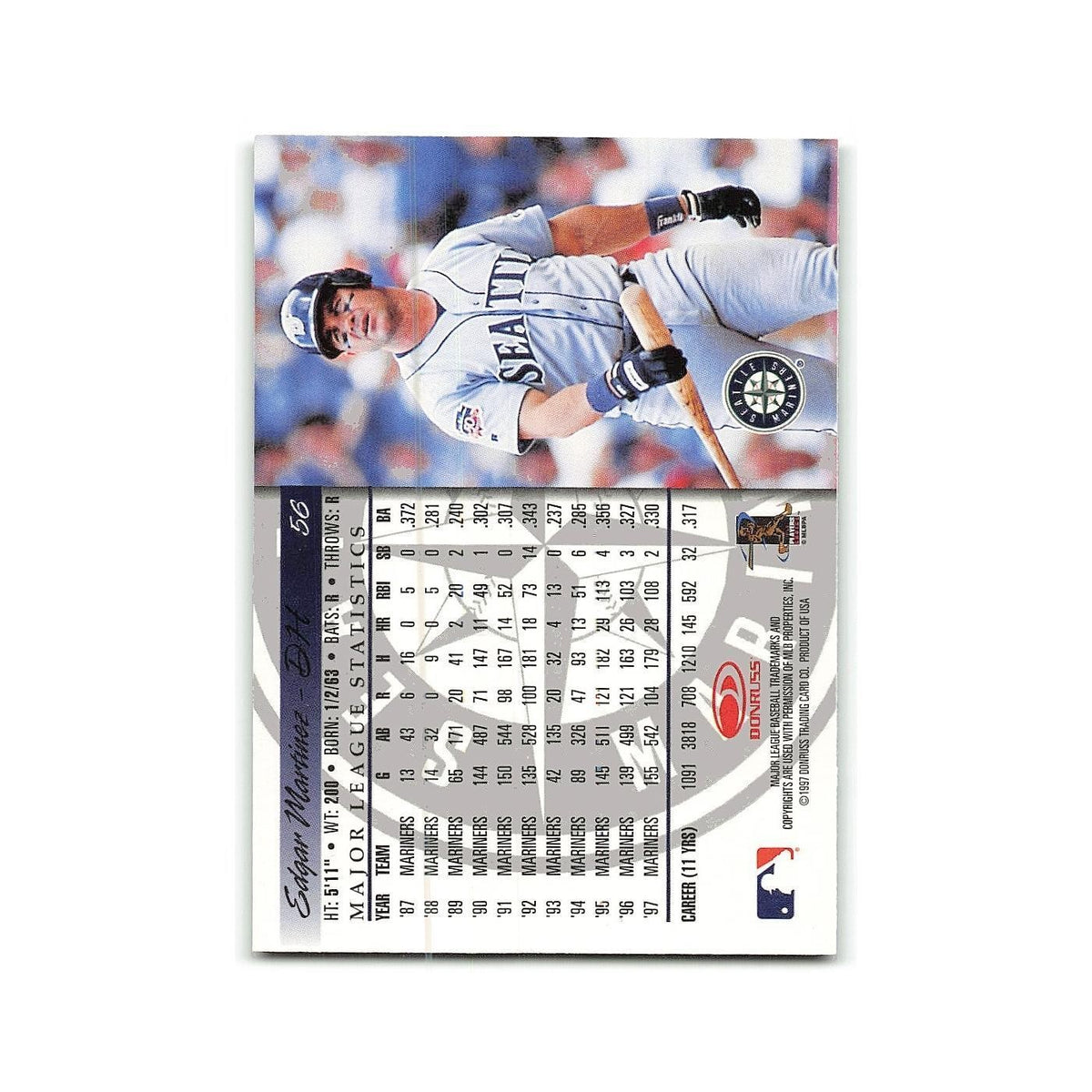 Edgar Martinez 1998 Donruss #56 Seattle Mariners Baseball Card NM