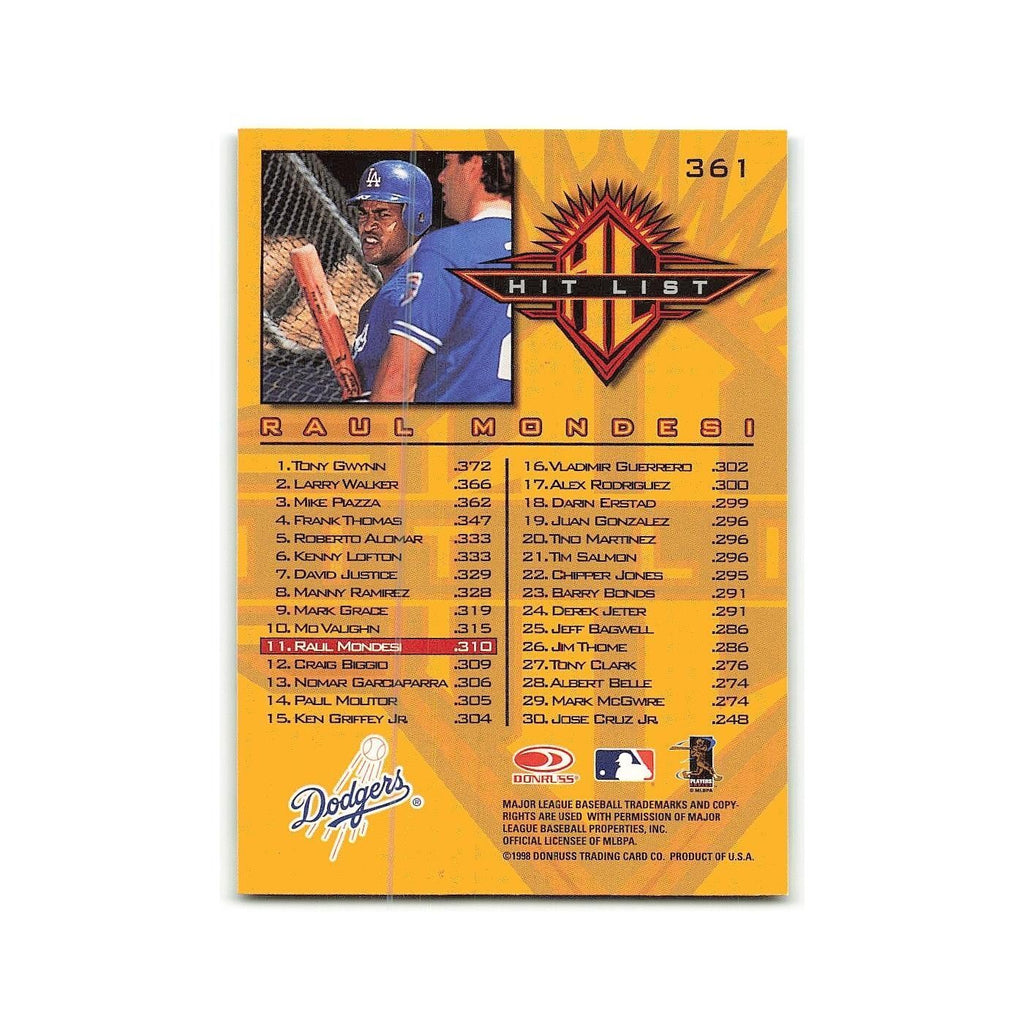 Raul Mondesi 1998 Donruss #361 Los Angeles Dodgers Baseball Card NM