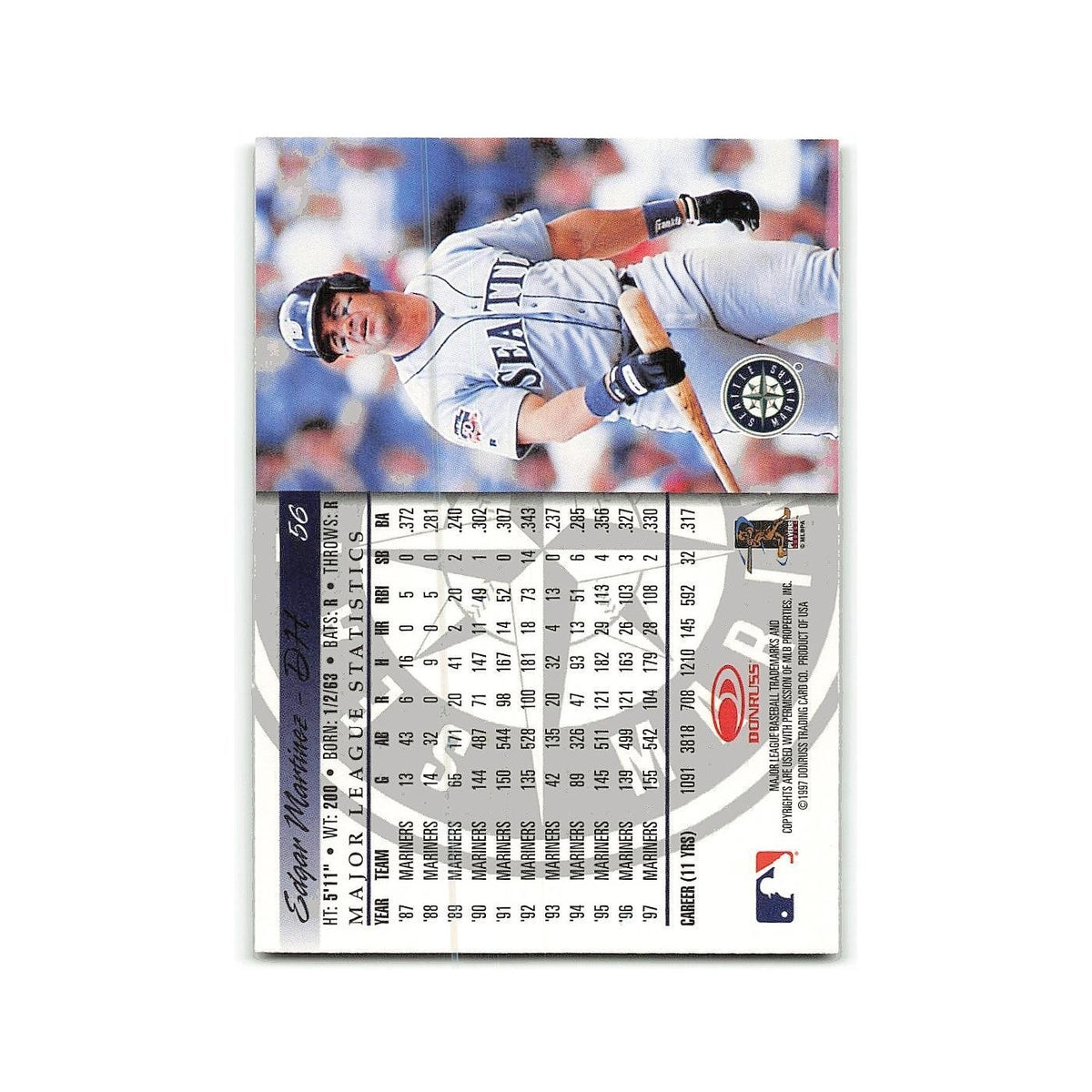 Edgar Martinez 1998 Donruss #56 Seattle Mariners Baseball Card NM
