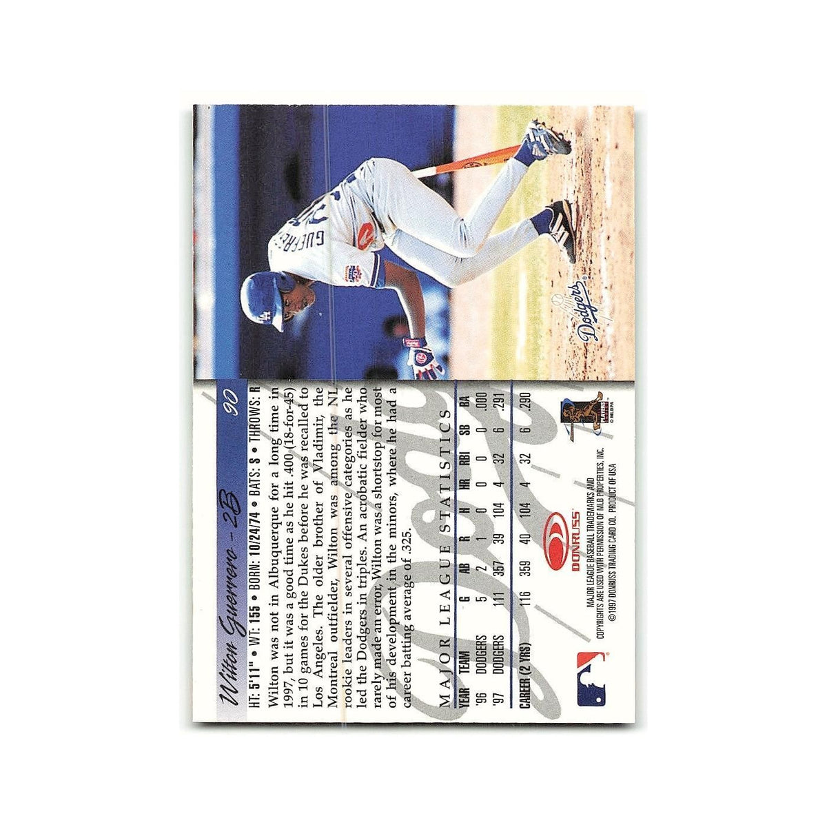 Wilton Guerrero 1998 Donruss #90 Los Angeles Dodgers Baseball Card NM