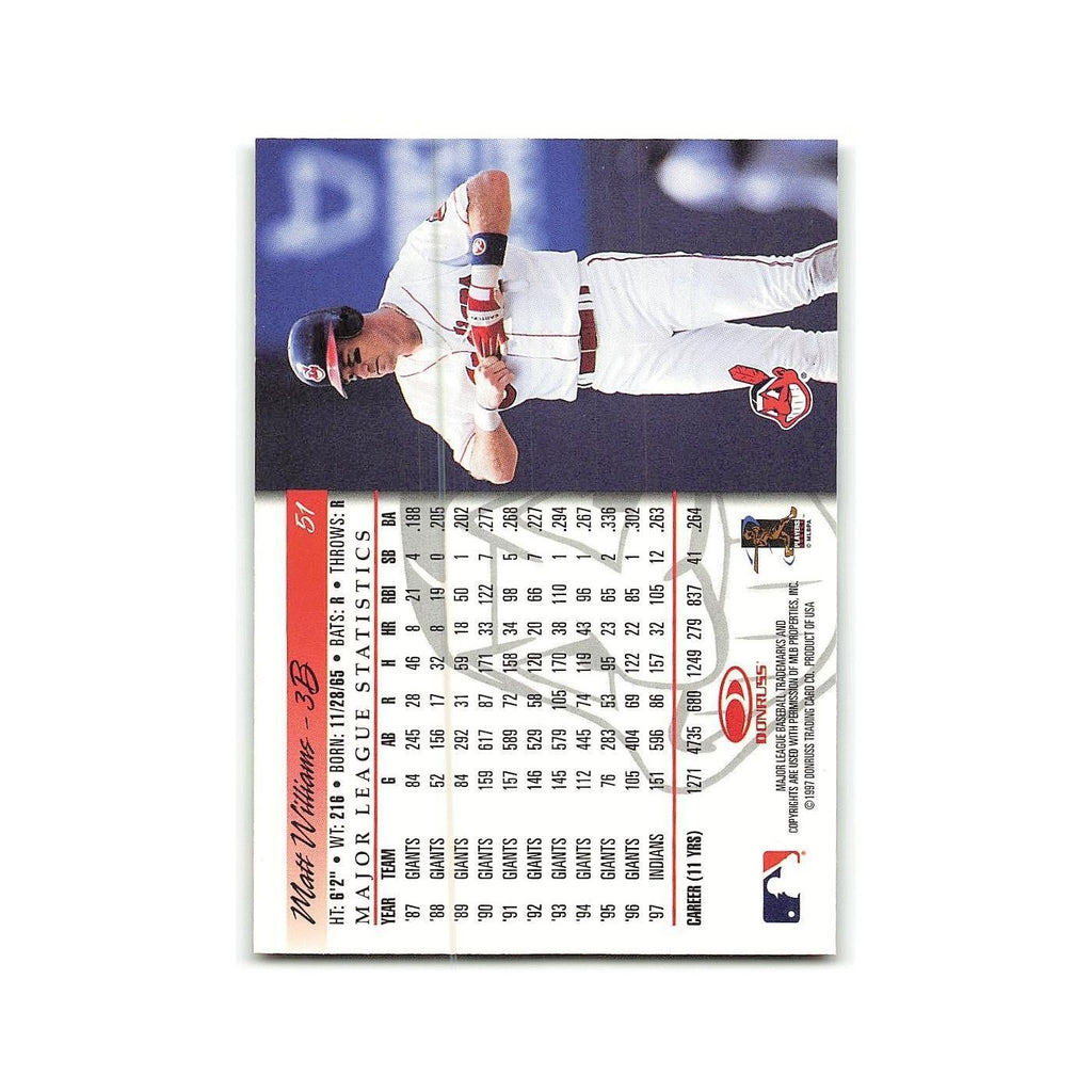 Matt Williams 1998 Donruss #51 Cleveland Indians Baseball Card NM