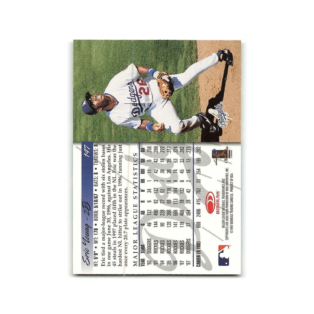 Eric Young 1998 Donruss #147 Los Angeles Dodgers Baseball Card NM