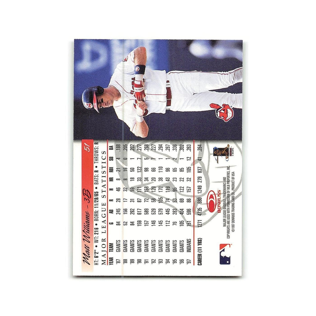 Matt Williams 1998 Donruss #51 Cleveland Indians Baseball Card NM