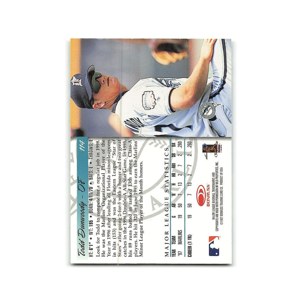 Todd Dunwoody 1998 Donruss #114 Florida Marlins Baseball Card NM