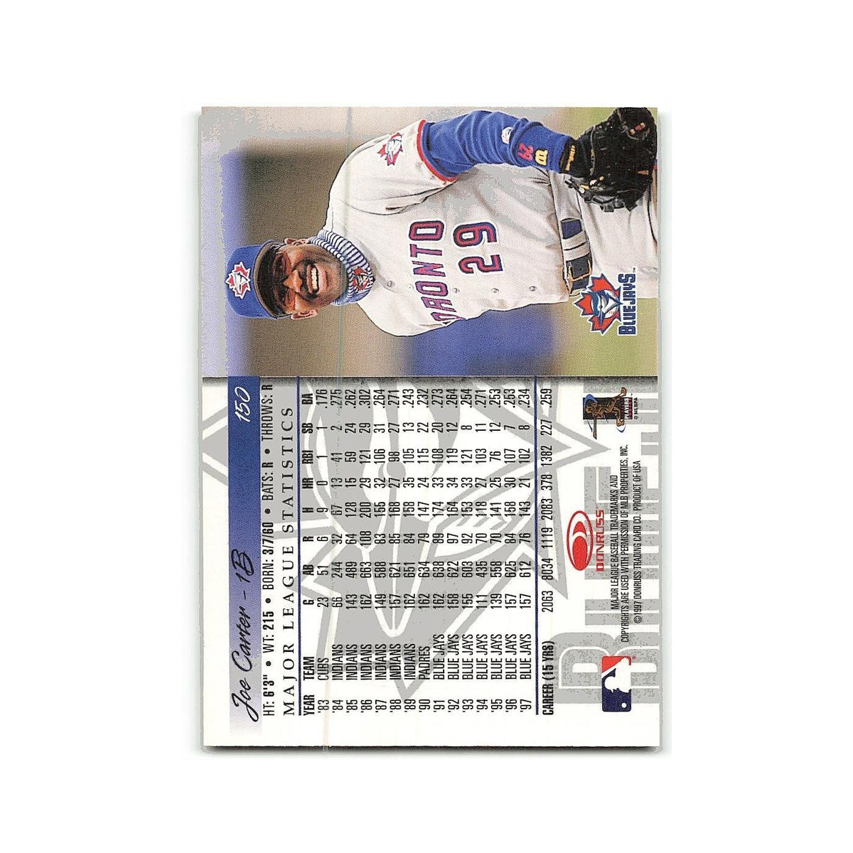 Joe Carter 1998 Donruss #150 Toronto Blue Jays Baseball Card NM