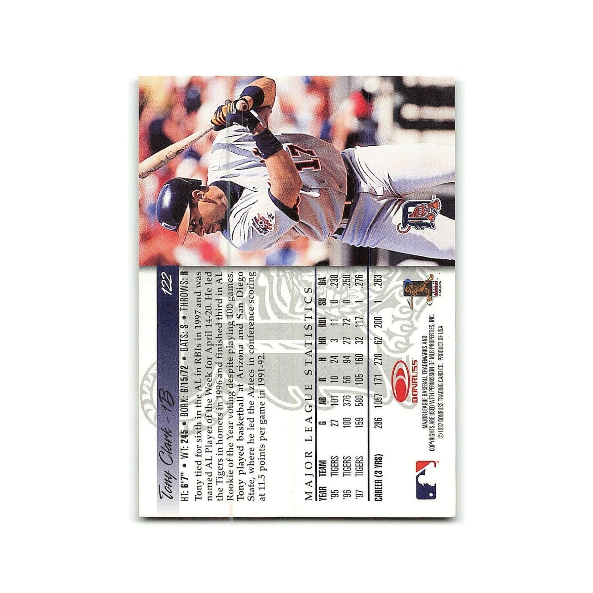 Tony Clark 1998 Donruss #122 Detroit Tigers Baseball Card NM