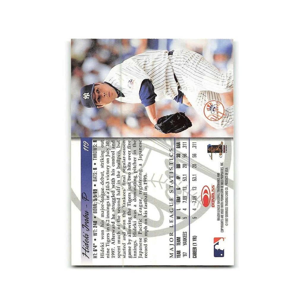 Hideki Irabu 1998 Donruss #119 New York Yankees Baseball Card NM