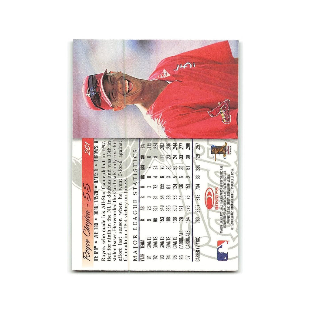 Royce Clayton 1998 Donruss #261 St. Louis Cardinals Baseball Card NM
