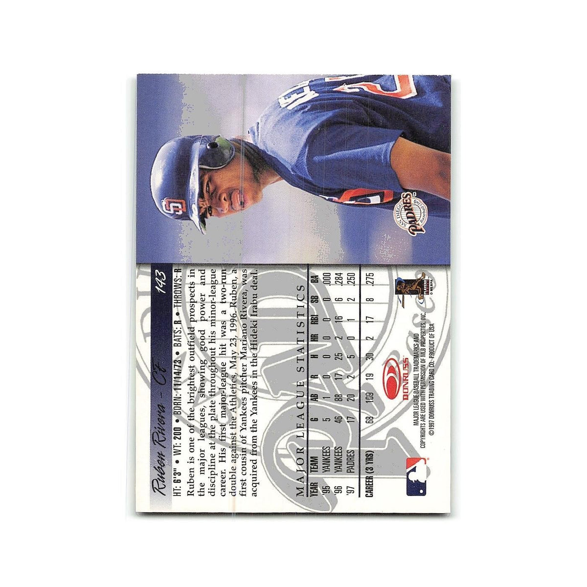 Ruben Rivera 1998 Donruss #143 San Diego Padres Baseball Card NM