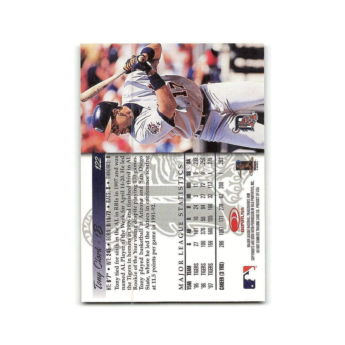 Tony Clark 1998 Donruss #122 Detroit Tigers Baseball Card NM