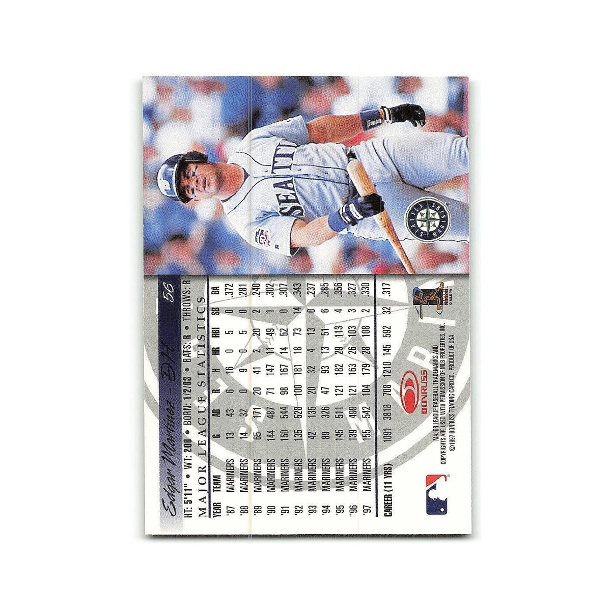 Edgar Martinez 1998 Donruss #56 Seattle Mariners Baseball Card NM