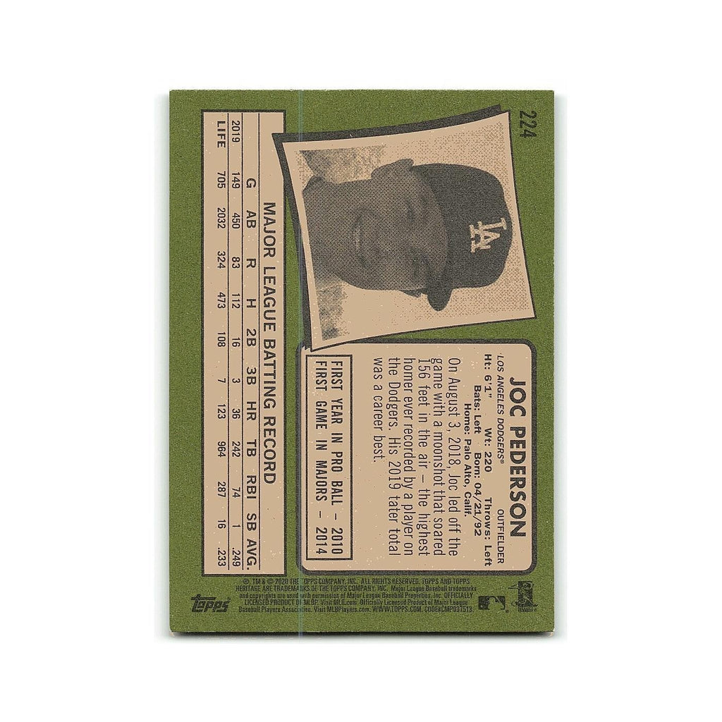 Joc Pederson 2020 Topps Heritage #224 Los Angeles Dodgers Baseball Card NM