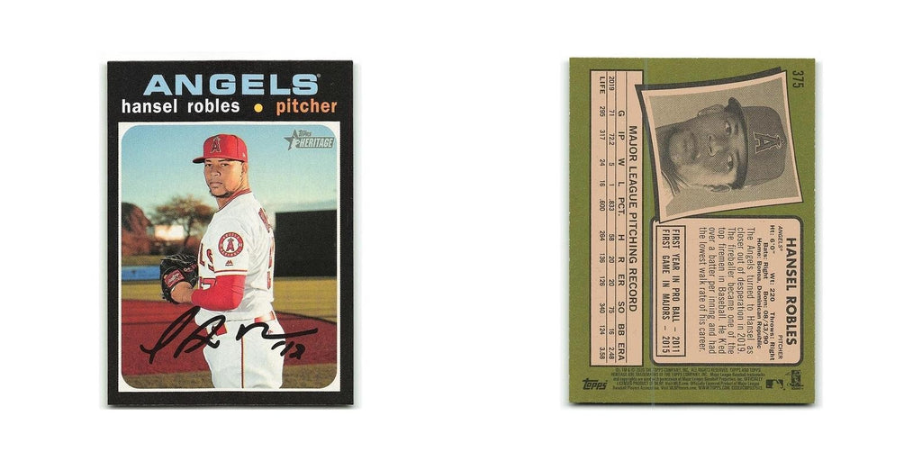 Hansel Robles 2020 Topps Heritage #375 Los Angeles Angels Baseball Card NM