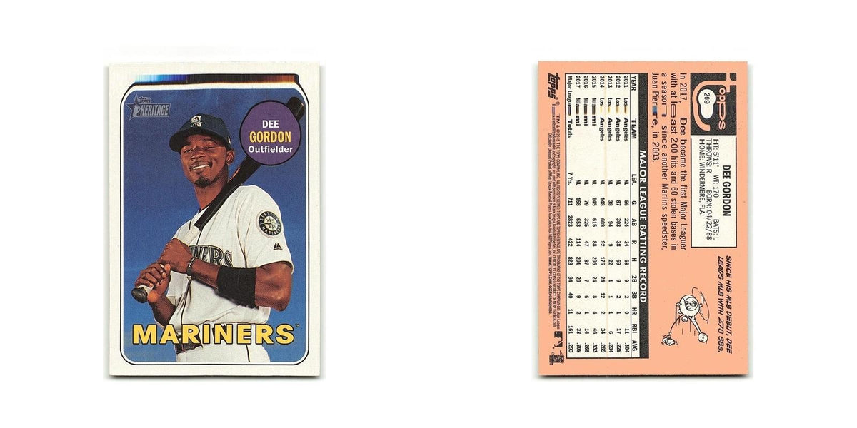 Dee Gordon 2018 Topps Heritage #209 Seattle Mariners Baseball Card NM