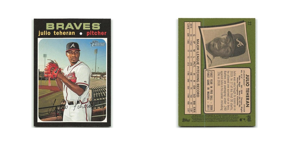 Julio Teheran 2020 Topps Heritage #22 Atlanta Braves Baseball Card NM