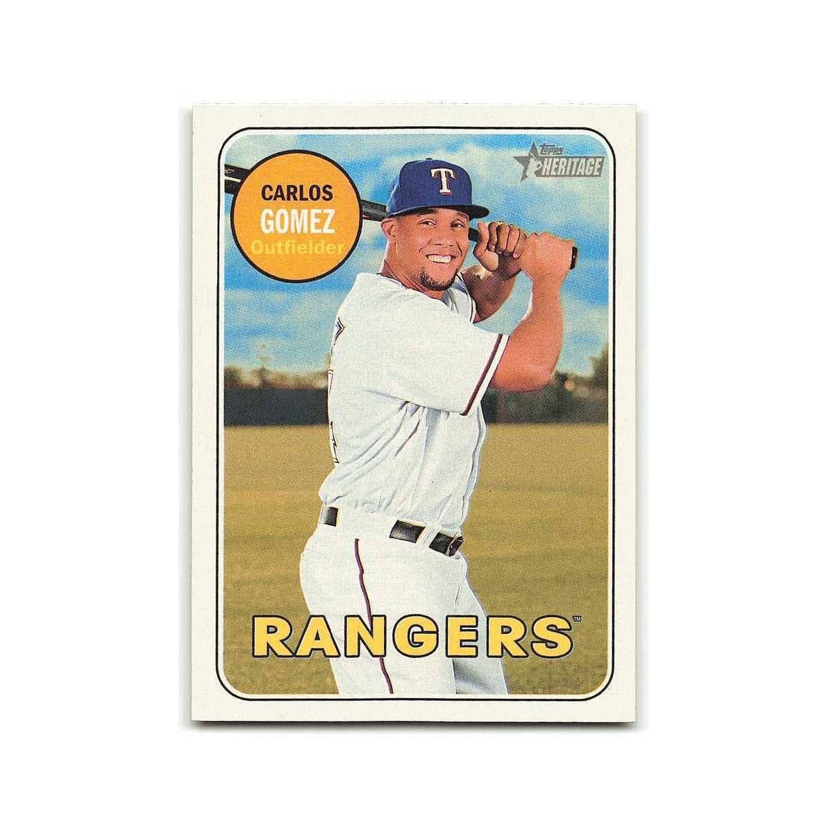Carlos Gomez 2018 Topps Heritage #400 Texas Rangers Baseball Card NM