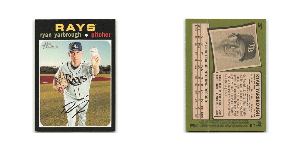 Ryan Yarbrough 2020 Topps Heritage #267 Tampa Bay Rays Baseball Card NM