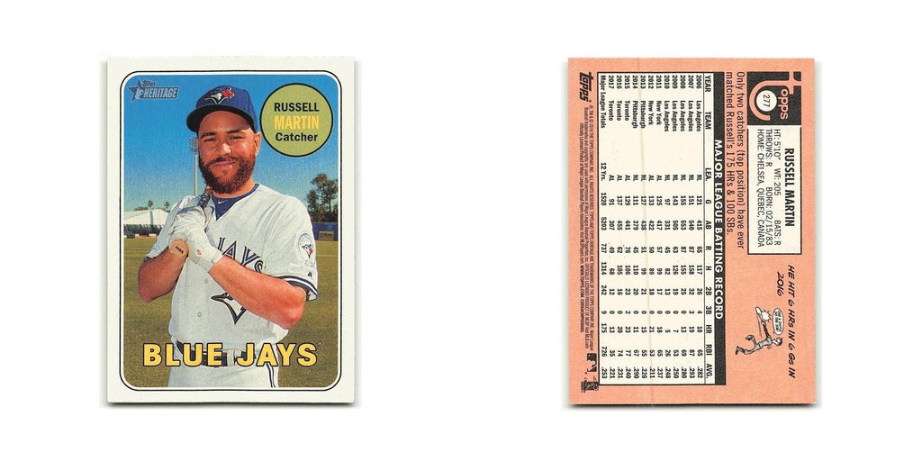 Russell Martin 2018 Topps Heritage #277 Toronto Blue Jays Baseball Card NM