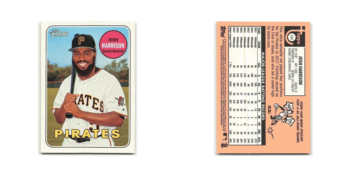 Josh Harrison 2018 Topps Heritage #105 Pittsburgh Pirates Baseball Card NM