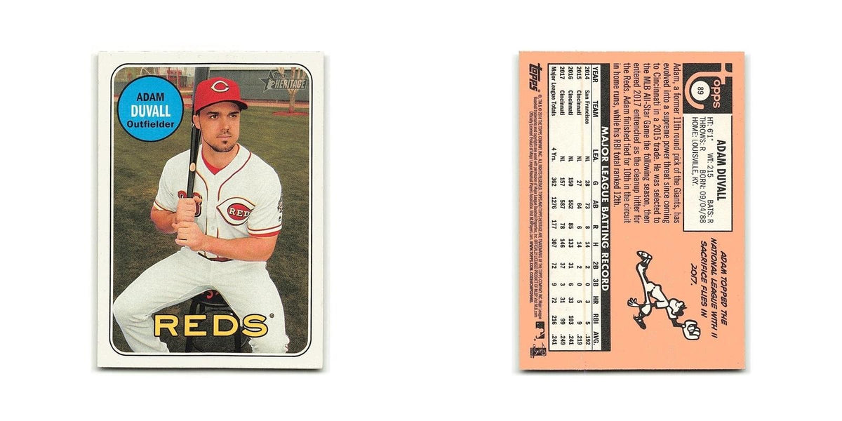 Adam Duvall 2018 Topps Heritage #89 Cincinnati Reds Baseball Card NM