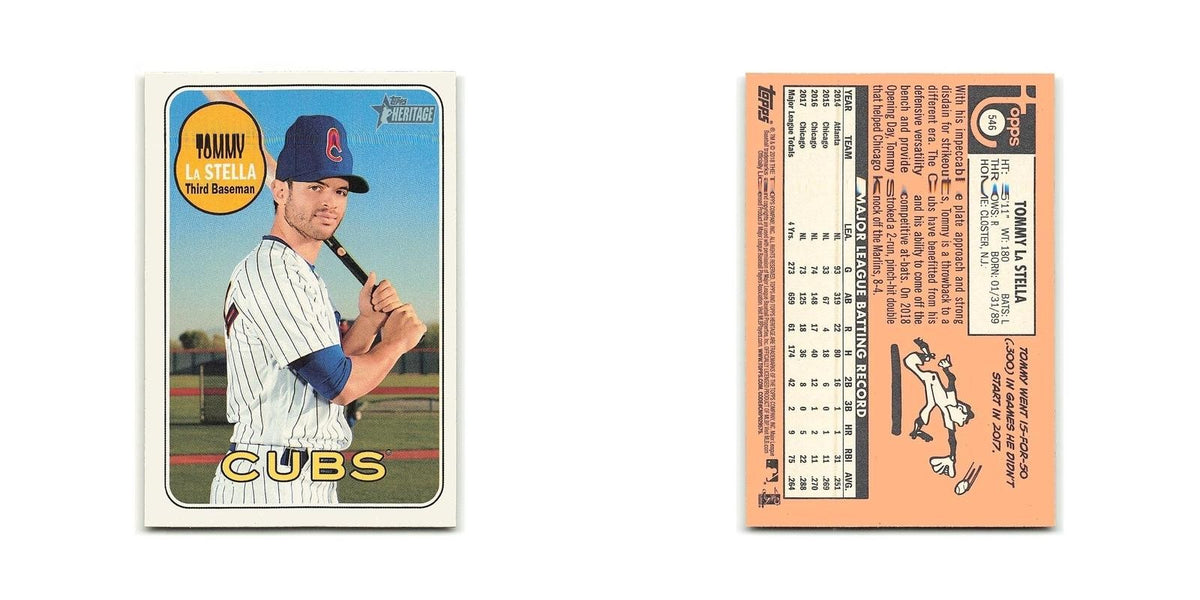 Tommy La Stella 2018 Topps Heritage #546 Chicago Cubs Baseball Card NM