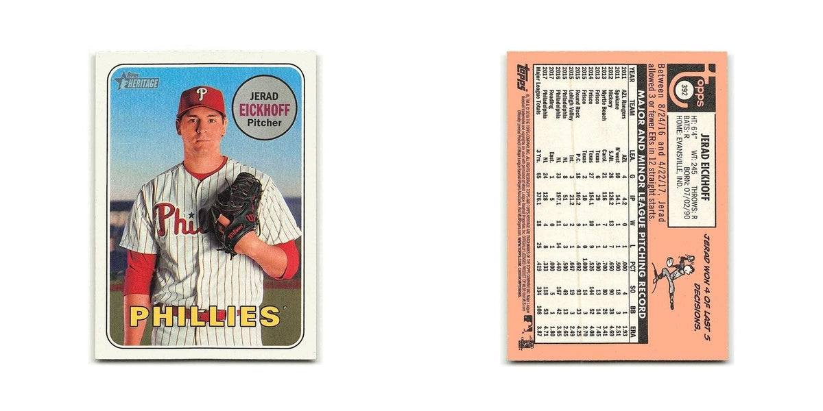 Jerad Eickhoff 2018 Topps Heritage #392 Philadelphia Phillies Baseball Card NM