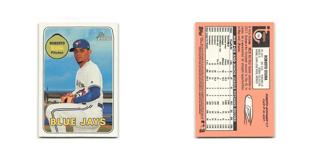 Roberto Osuna 2018 Topps Heritage #194 Toronto Blue Jays Baseball Card NM